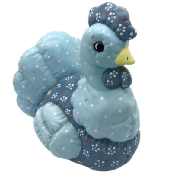 KIMPLE MOLD Chicken Hen VTG 80s OOAK Ceramic Quilted-Look Hand-Painted Hobbyist - Picture 2 of 9